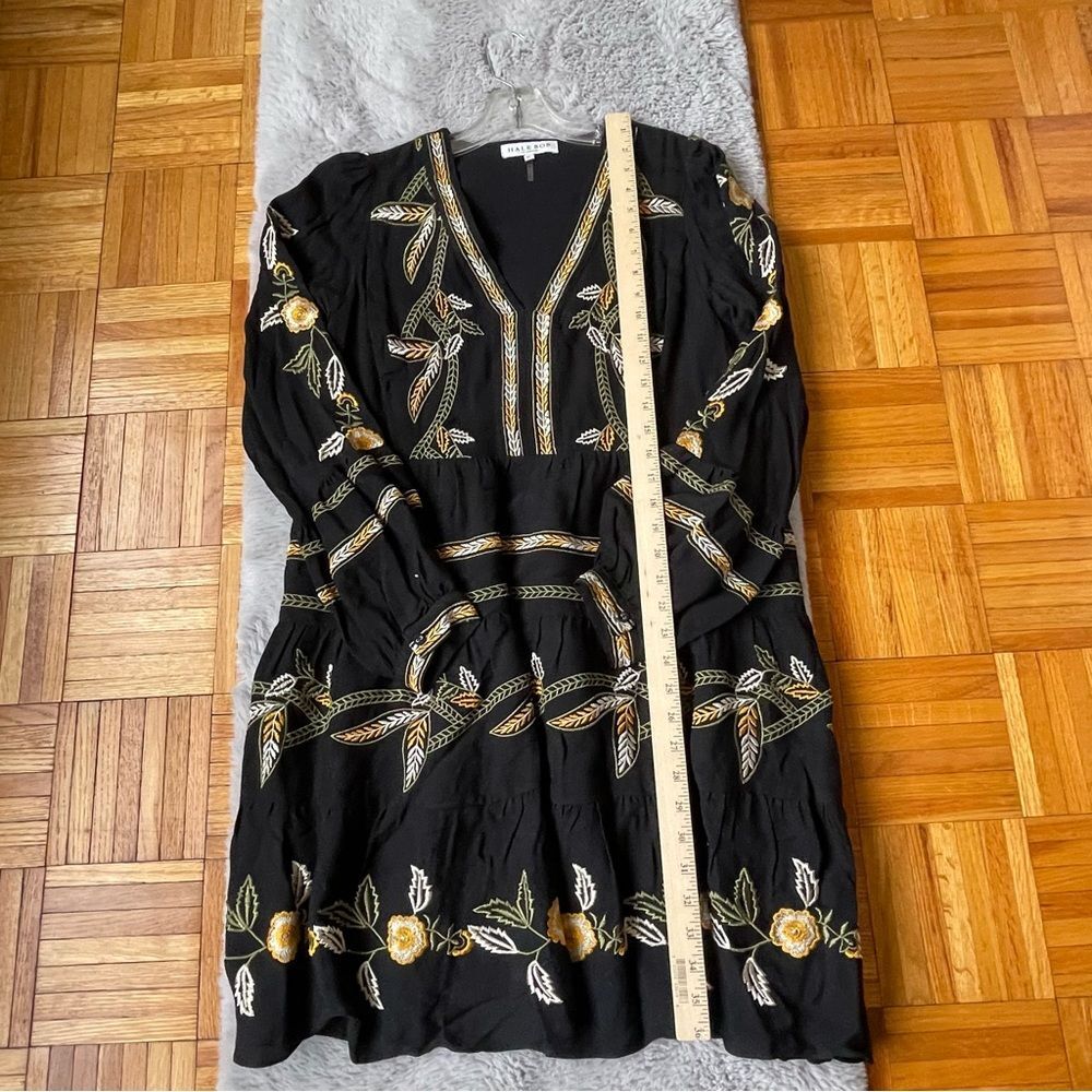 Hale Bob Los Angeles Embroidered Tiered Mini Dress - Black - Size M - Picture 10 of 12